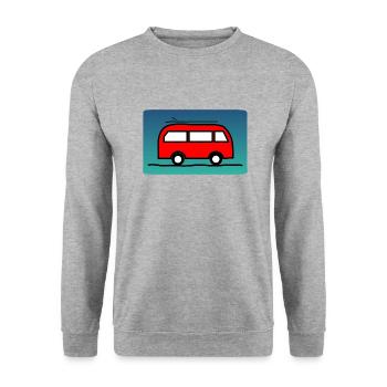 FÊTE DES PÈRES. BONNE FÊTE PAPA. PAPA. BONNE FÊTE - Sweat-shirt Unisexe - gris chiné - Devant - Alina (178cm) & Michal (187cm)
