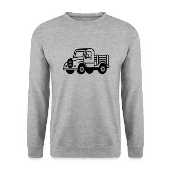 Lkw - Unisex Pullover - Weißgrau meliert - Vorne - Alina (178cm) & Michal (187cm)