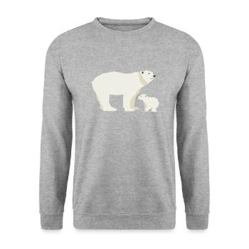 Wildtiere - Unisex Pullover - Weißgrau meliert - Vorne - Alina (178cm) & Michal (187cm)