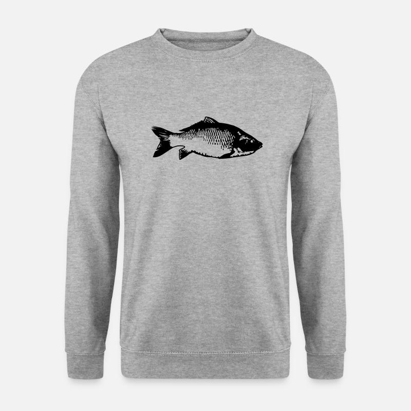 fisch - Unisex Pullover - Weißgrau meliert