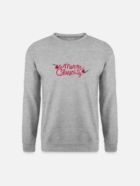 Frohe Weihnachten Weihnachtsschriftzug - Unisex Pullover - Weißgrau meliert