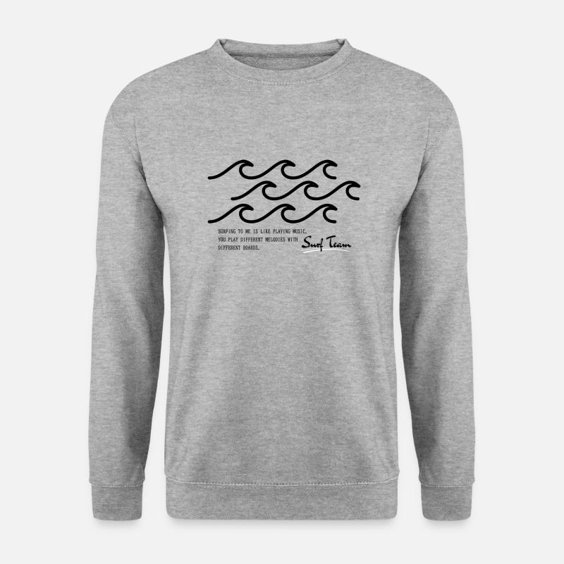 Surf Team Wave - Unisex Pullover - Weißgrau meliert