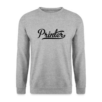 Printer - Unisex Sweatshirt - salt & pepper - Front - Alina (178cm) & Michal (187cm)