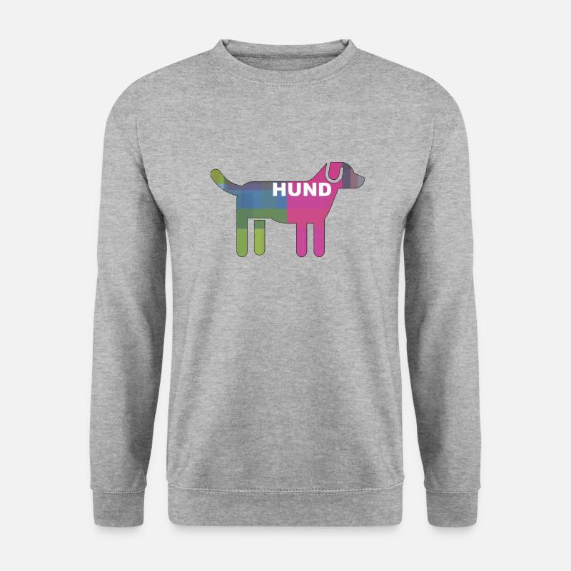 Hund mit Schriftzug - Unisex Pullover - Weißgrau meliert