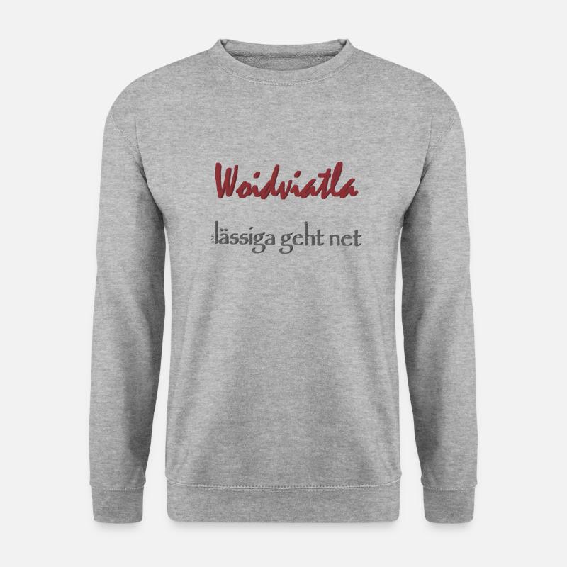 Woidviatla lässiger geht net - Unisex Pullover - Weißgrau meliert