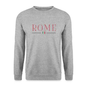 Rome, Italy Style Design T-Shirt - Unisex Sweatshirt - salt & pepper - Front - Alina (178cm) & Michal (187cm)