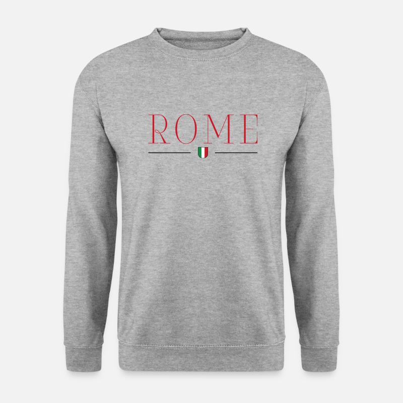 Rom, Italien Stil Design T-Shirt - Unisex Pullover - Weißgrau meliert