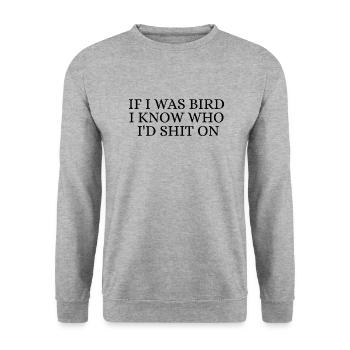 Bird - Sweat-shirt Unisexe - gris chiné - Devant - Alina (178cm) & Michal (187cm)