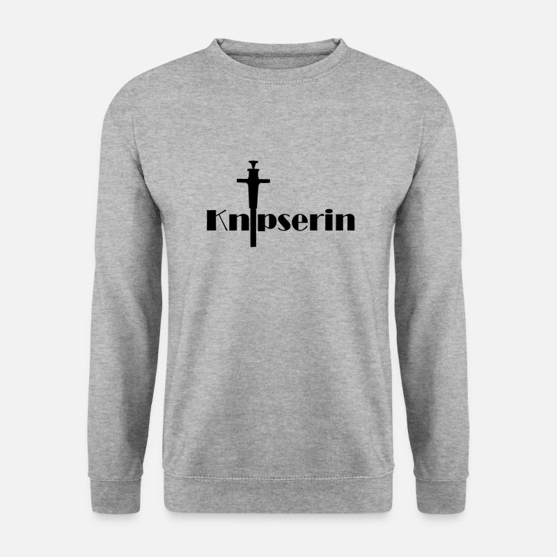Knipserin - Unisex Pullover - Weißgrau meliert