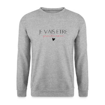 I'm going to be a big sister - Unisex Sweatshirt - salt & pepper - Front - Alina (178cm) & Michal (187cm)