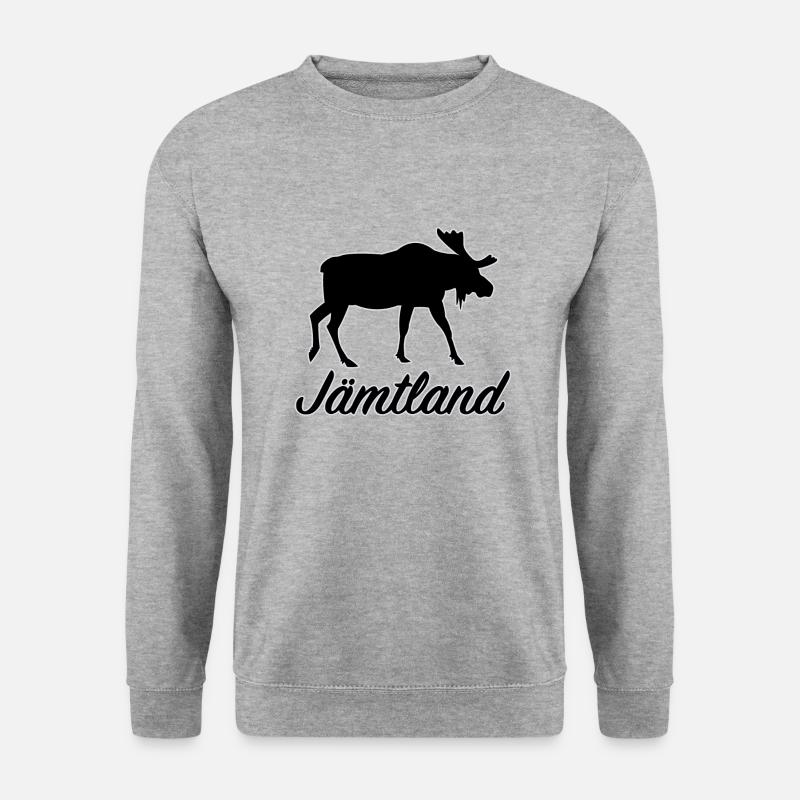 Jämtland Elch Sverige Nordschweden Schweden - Unisex Pullover - Weißgrau meliert