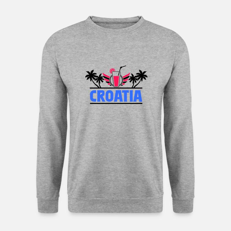 croatia kroatien - Unisex Pullover - Weißgrau meliert