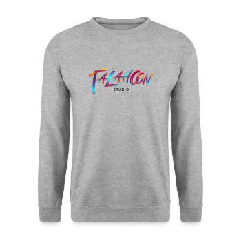 Talahoon Studios Rainbow Brushed (bright clothes) - Unisex Pullover - Weißgrau meliert - Vorne - Alina (178cm) & Michal (187cm)
