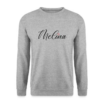 Melina Nom Coeur - Sweat-shirt Unisexe - gris chiné - Devant - Alina (178cm) & Michal (187cm)