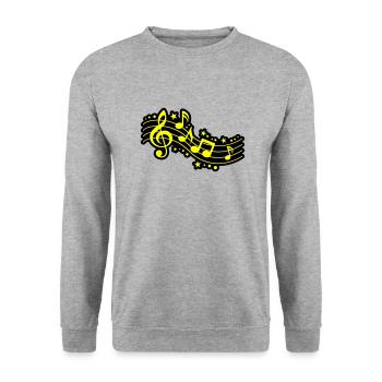 Notes de musique Clef Musique - Sweat-shirt Unisexe - gris chiné - Devant - Alina (178cm) & Michal (187cm)