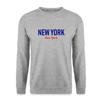 New York - Etats-Unis - Etats-Unis - Brooklyn - Harlem - Sweat-shirt Unisexe - gris chiné - Devant - Alina (178cm) & Michal (187cm)