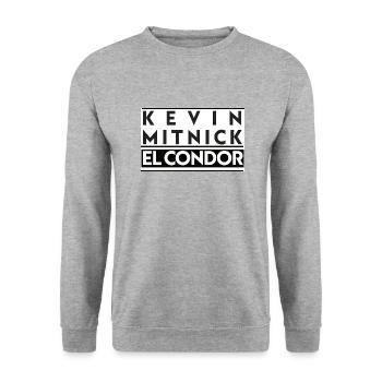 Kevin Mitnick / Geek / Informatique \ Design - Sweat-shirt Unisexe - gris chiné - Devant - Alina (178cm) & Michal (187cm)
