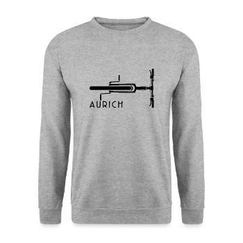 Fahrrad Aurich - Unisex Pullover - Weißgrau meliert - Vorne - Alina (178cm) & Michal (187cm)