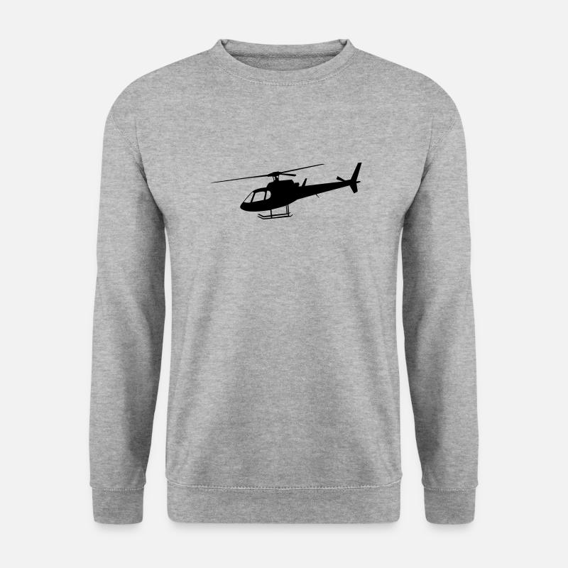 Helikopter - Unisex Pullover - Weißgrau meliert