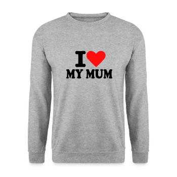 Mutter – Mum - Unisex Pullover - Weißgrau meliert - Vorne - Alina (178cm) & Michal (187cm)