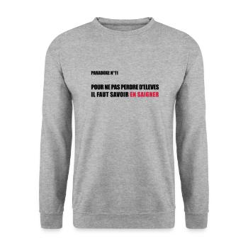 PARADOXE EN SAIGNANT - Sweat-shirt Unisexe - gris chiné - Devant - Alina (178cm) & Michal (187cm)
