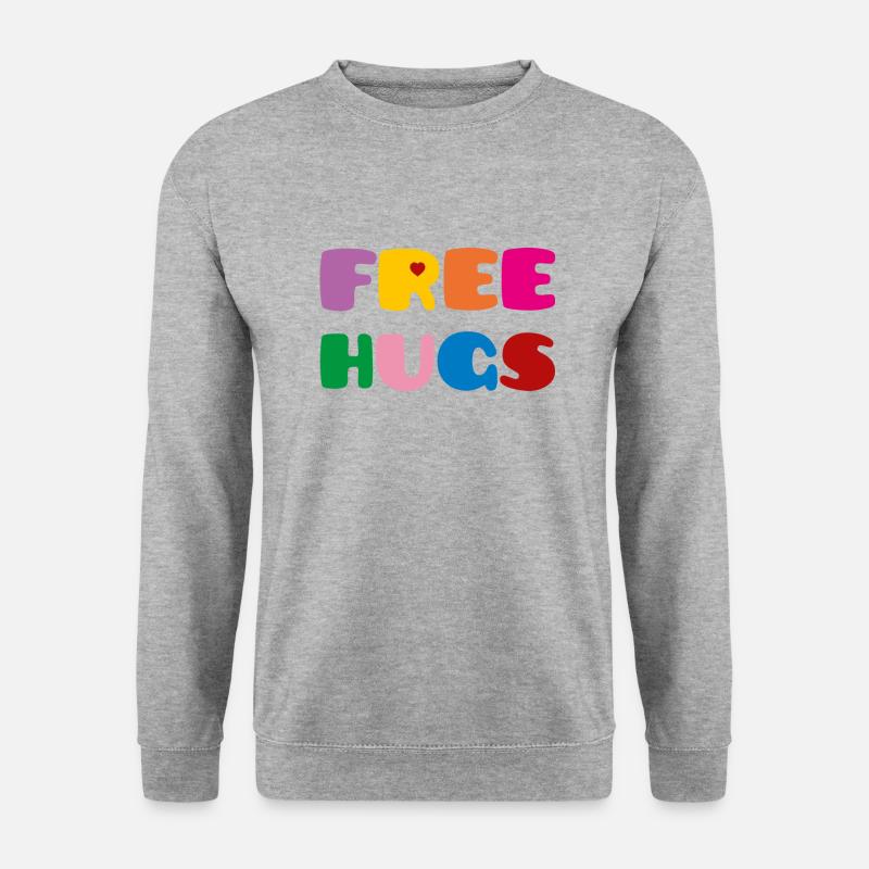 Free Hugs - Unisex Pullover - Weißgrau meliert