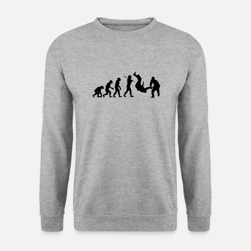 Judo Throw Evolution - Unisex Pullover - Weißgrau meliert