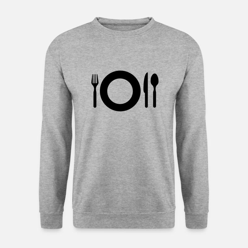 Coutellerie graphique EAT HUNGER GIFT IDEA - Sweat-shirt Unisexe - gris chiné