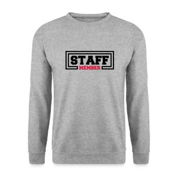 Staff Member Friends Team Staff Crew Logo - Unisex Sweatshirt - salt & pepper - Front - Alina (178cm) & Michal (187cm)
