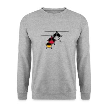 Formation hélicoptère hélicoptère - Sweat-shirt Unisexe - gris chiné - Devant - Alina (178cm) & Michal (187cm)