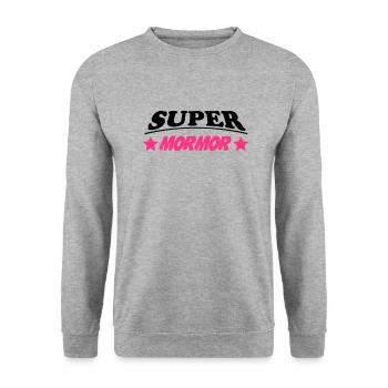 Super mormor - Unisex Sweatshirt - salt & pepper - Front - Alina (178cm) & Michal (187cm)