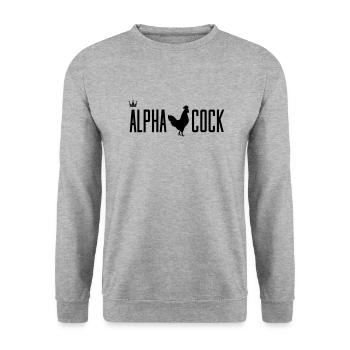hahn alpha cock - Unisex Sweatshirt - salt & pepper - Front - Alina (178cm) & Michal (187cm)