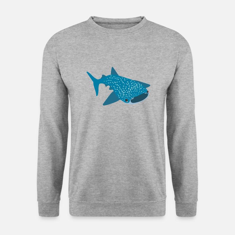 Walhai - Unisex Pullover - Weißgrau meliert
