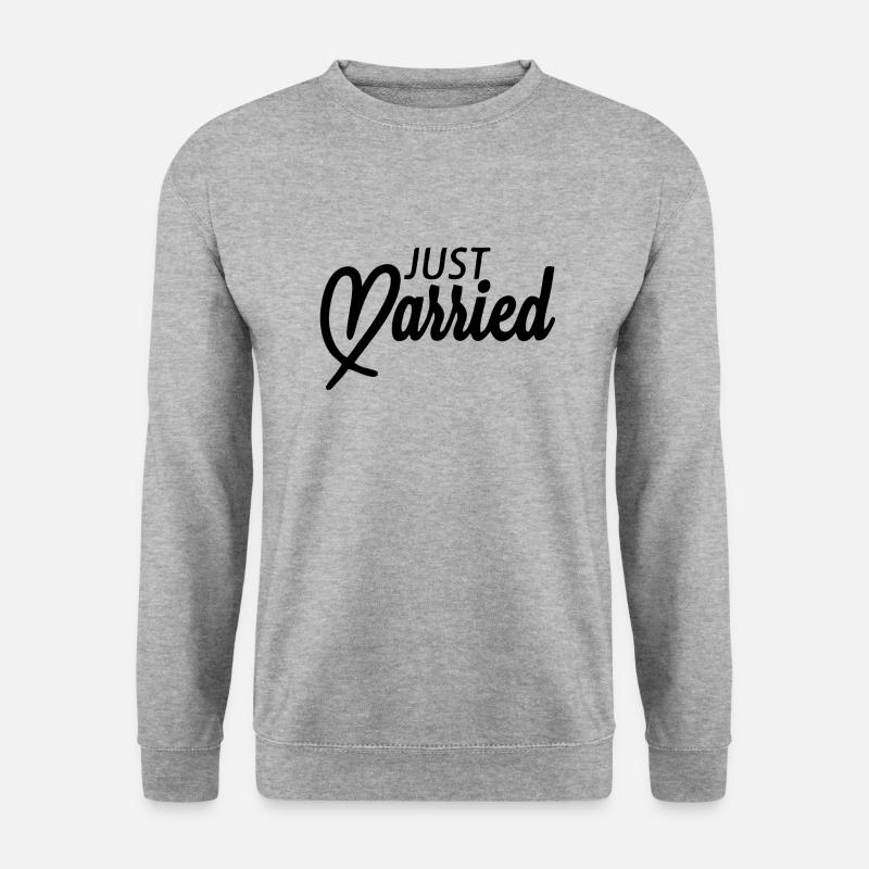 Just Married Heart - Unisex Pullover - Weißgrau meliert