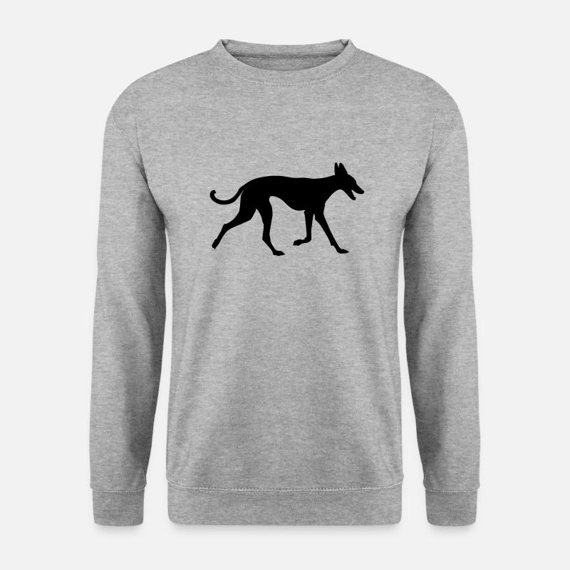 Podenco runs along - Unisex Pullover - Weißgrau meliert