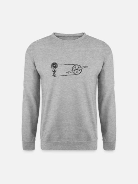 Fahrradantrieb Kette und Schaltung - Unisex Pullover - Weißgrau meliert