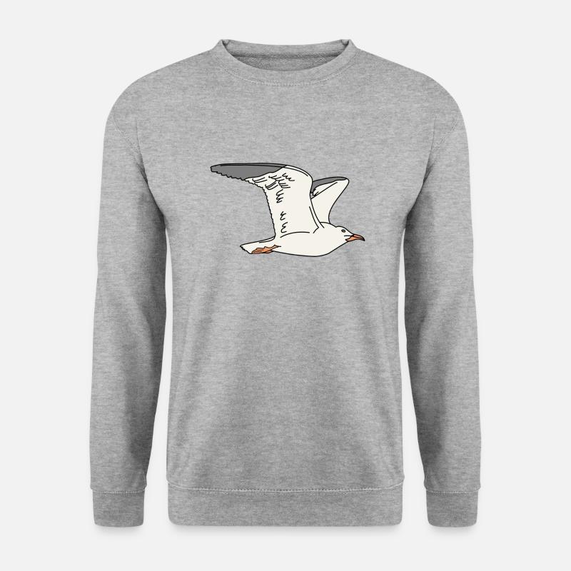 Möwe - Unisex Pullover - Weißgrau meliert