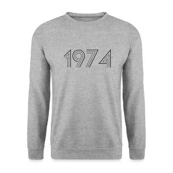 1974 - Unisex Pullover - Weißgrau meliert - Vorne - Alina (178cm) & Michal (187cm)