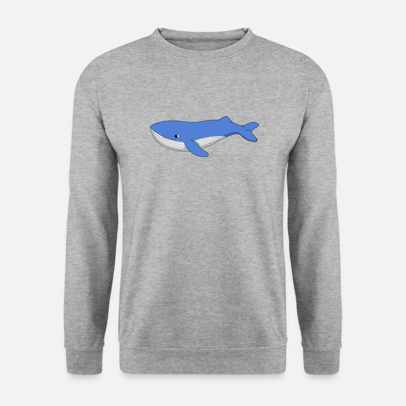 Blauwal - Unisex Pullover - Weißgrau meliert