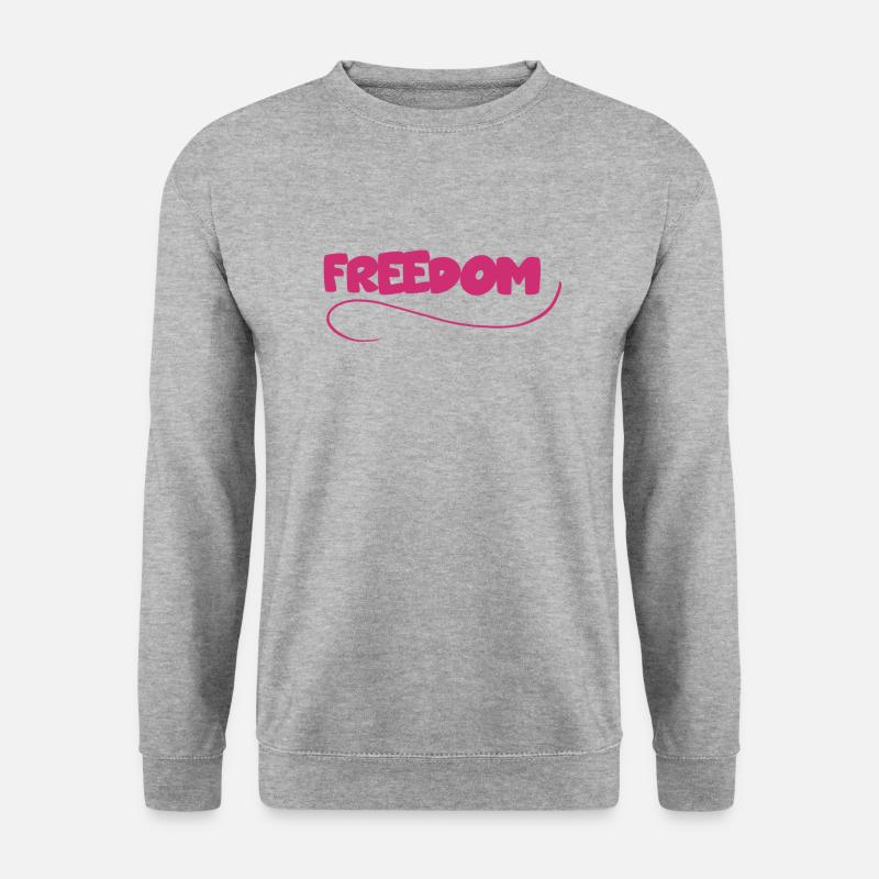 Freedom - Unisex Pullover - Weißgrau meliert