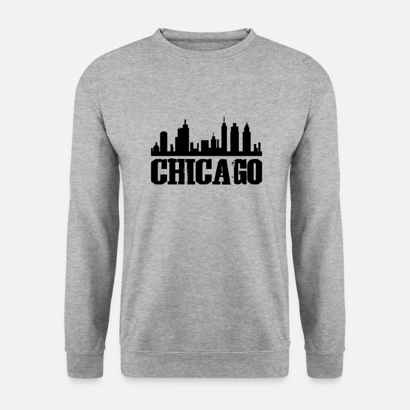 Chicago - Unisex Pullover - Weißgrau meliert