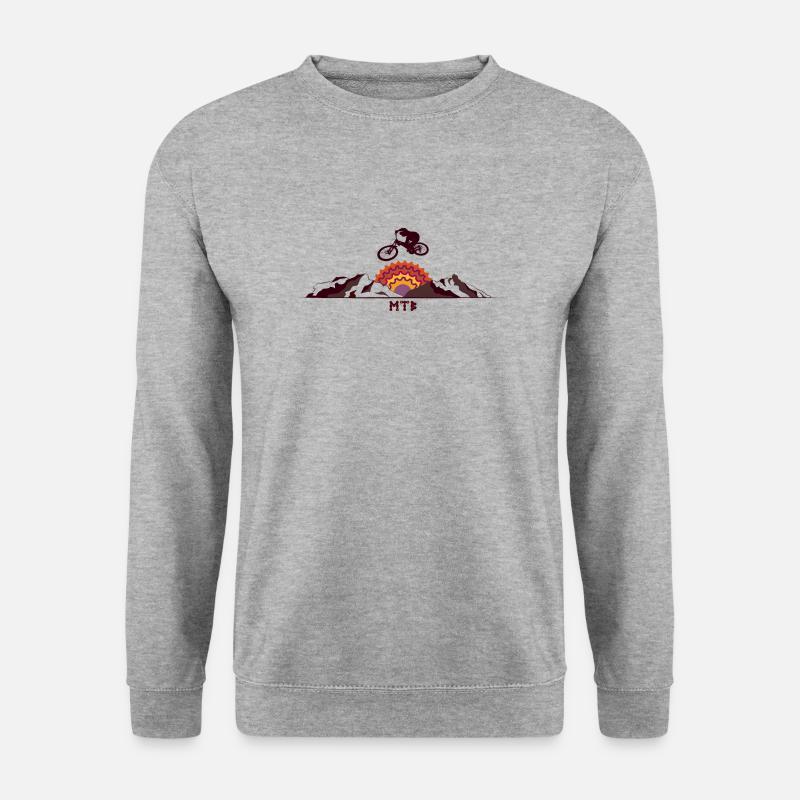 mountain cogs biker - Unisex Pullover - Weißgrau meliert