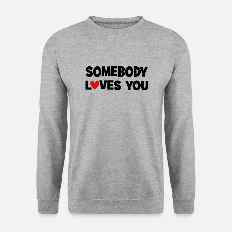Jemand liebt dich - Unisex Pullover - Weißgrau meliert