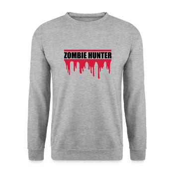 zombie hunter Halloween Quote - Unisex Sweatshirt - salt & pepper - Front - Alina (178cm) & Michal (187cm)