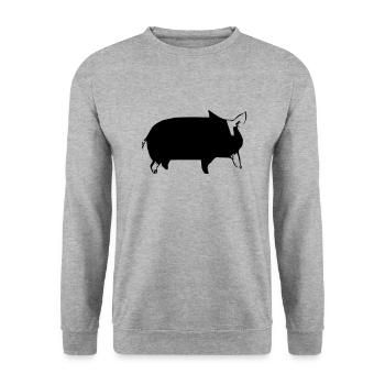 Pig Pigs Pigs Animal Animals Vector 2 - Unisex Sweatshirt - salt & pepper - Front - Alina (178cm) & Michal (187cm)
