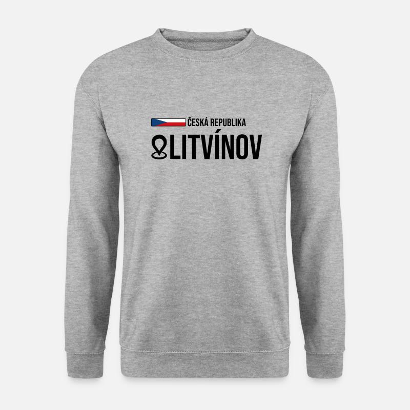 Erzgebirge Tschechien Litvínov - Unisex Pullover - Weißgrau meliert