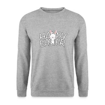 Joyeuses Pâques Frohe Ostern - Sweat-shirt Unisexe - gris chiné - Devant - Alina (178cm) & Michal (187cm)