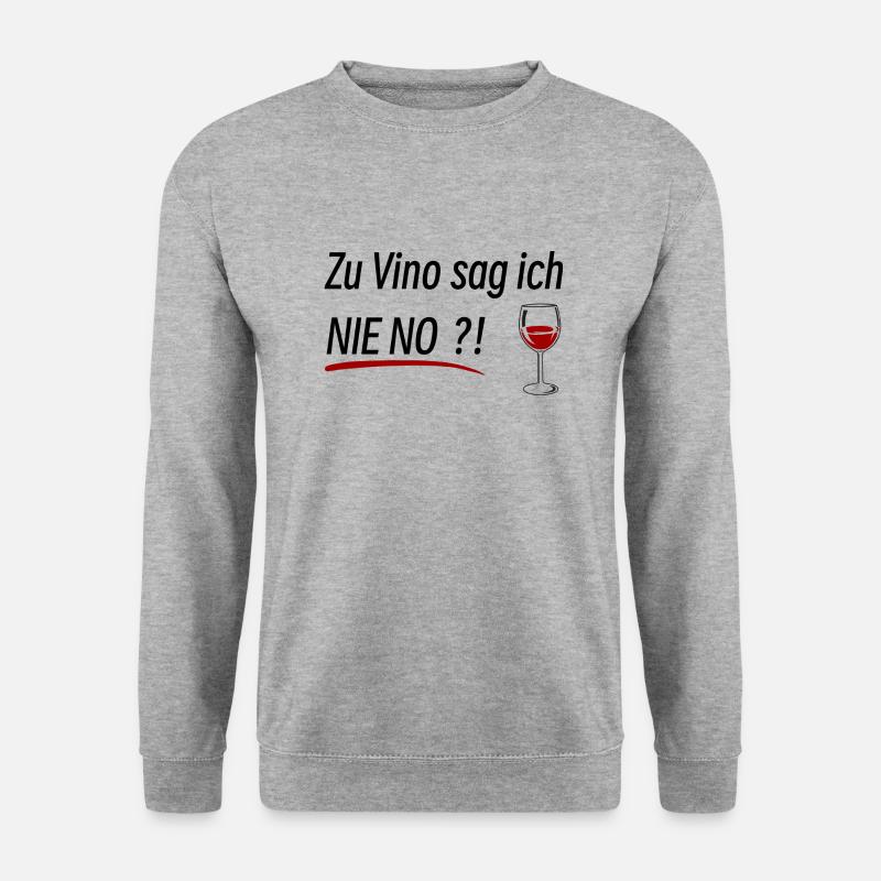 Wein Trinken Lustig - Unisex Pullover - Weißgrau meliert