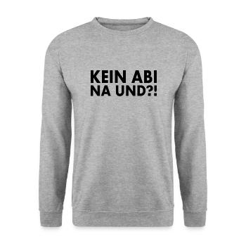Kein abi na und - Unisex Pullover - Weißgrau meliert - Vorne - Alina (178cm) & Michal (187cm)