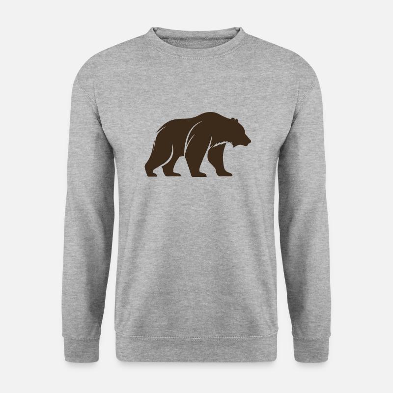 Braunbär - Unisex Pullover - Weißgrau meliert